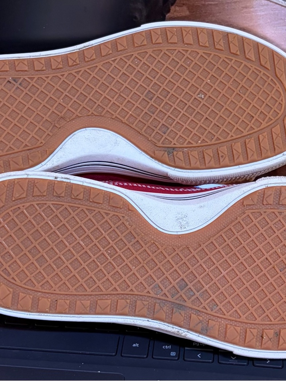 Skechers Women's Red Canvas Low-Top Sneakers with White Laces - Picture 5 of 5